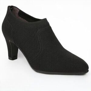 LifeStride Gia Shootie Ankle Boot Black Pointed Toe Heel Size 8.5 Like New
